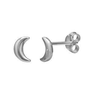 NWT Simple Everyday PRIMROSE Sterling Silver Polished Moon Stud Earrings 🌙🌙